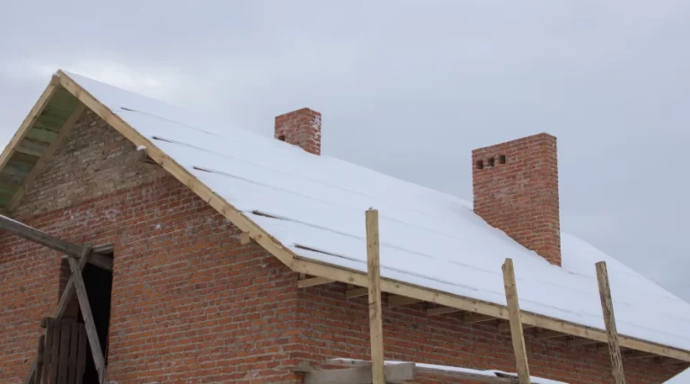 snow on house roof